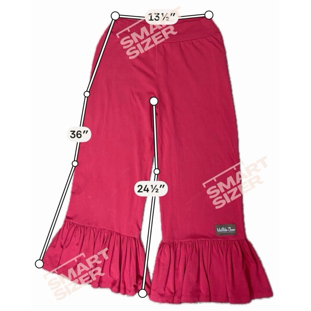 Matilda Jane Best Big Ruffle Crop Pants Women's Large Burgundy - Picture 3 of 7